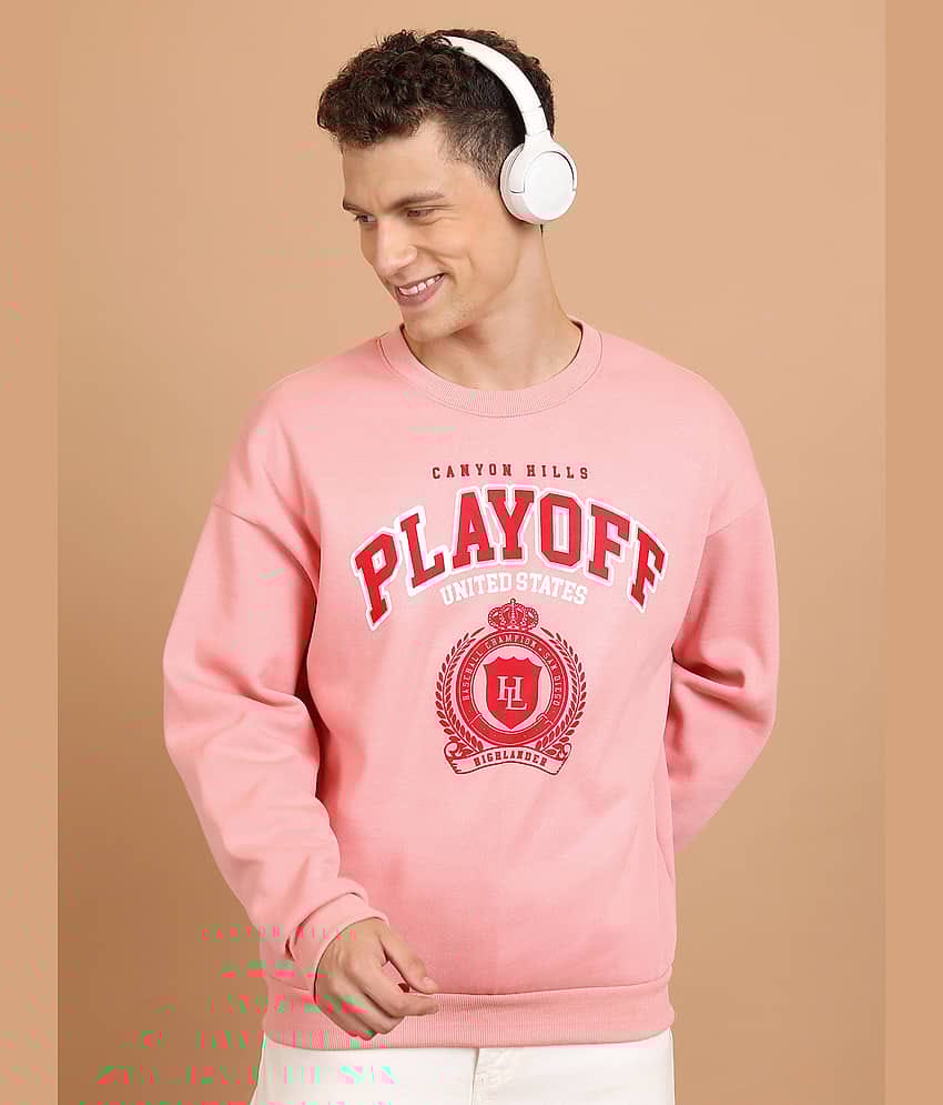 Highlander Polyester Round Neck Men's Sweatshirt - Pink ( Pack of 1 )