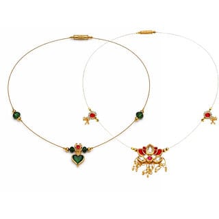 Invisible Chain 1 Layer, Green and Light Red Colour, 2 Qty