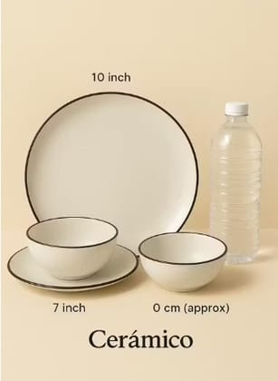 Cermco Handcrafted Handmade Ceramic Stoneware Ribbed Cream Matte| Set of 6pcs Dinner (Dishwasher & Microwave Safe) Cermco Handcrafted Handmade Ceramic Stoneware Ribbed Cream Matte| Set of 6pcs Dinner (Dishwasher & Microwave Safe)