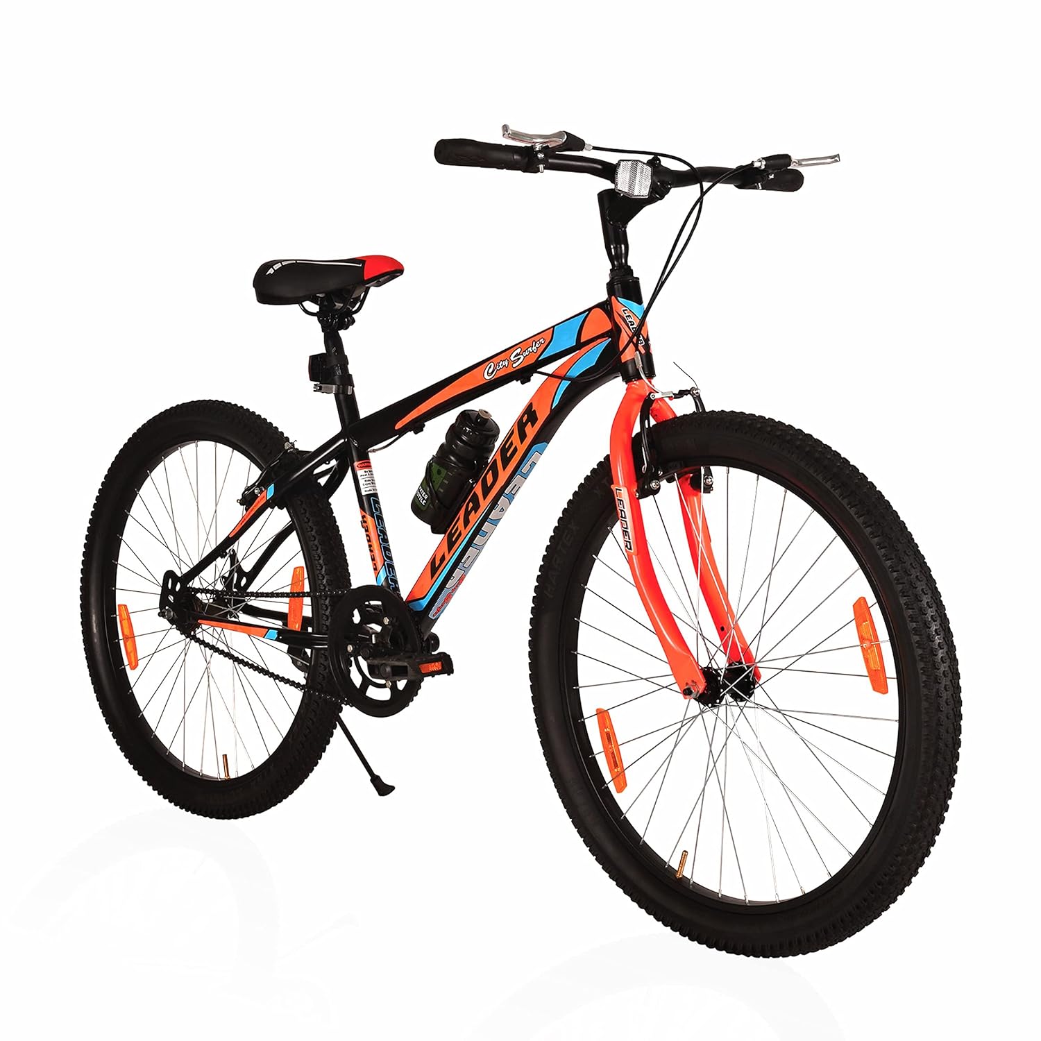 Leader City Surfer 26T MTB Cycle Single Speed 26 T Mountain Cycle (Single Speed, Black, Orange)