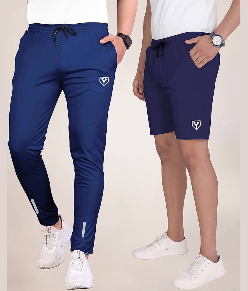 Septem Black Polyester Men's Shorts ( Pack of 2 )