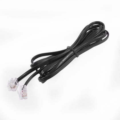 6P2C RJ11 Telephone Extension Fax Modem Cable Line 6.5Ft Length Black PACK OF 1