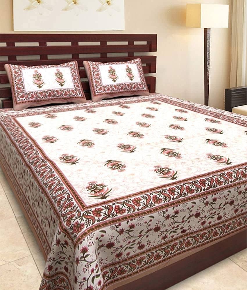 Uniqchoice Cotton Double Bedsheet ( Multi )