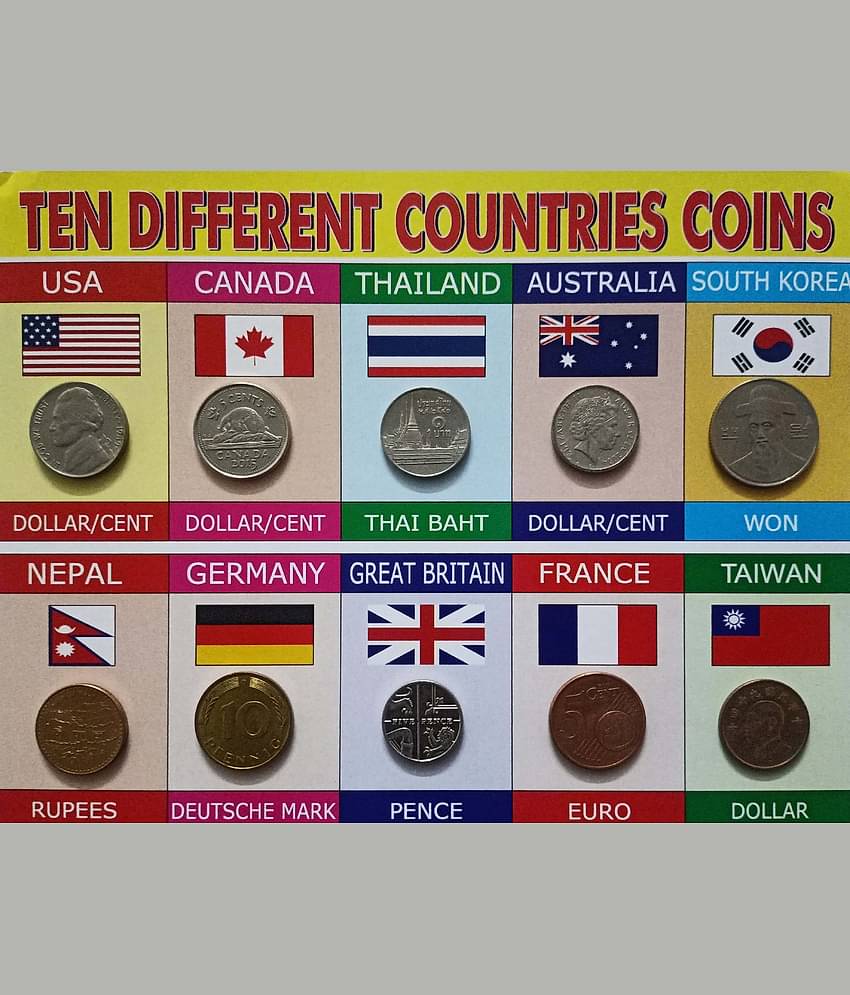 Hop n Shop - Collection of World Coins 10 Countries 1 Numismatic Coins