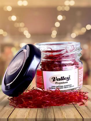 Valleys Premium Kashmiri Saffron Handpicked Quality Pure and Natural 1 Gram (Kesar) Valleys Premium Kashmiri Saffron Handpicked Quality Pure and Natural 1 Gram (Kesar)
