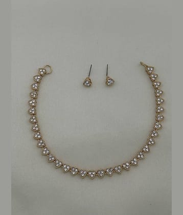 ROFARWORD Gold Brass Necklace Set ( Pack of 1 )