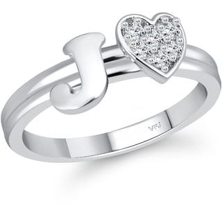 Vighnaharta Initial '' J '' Letter with heart ring alphabet for women Vighnaharta Initial '' J '' Letter with heart ring alphabet for women