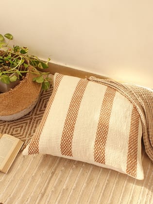 Shivalik - Set Of 2 Cushion Covers (Brown) - Large-60X60cm / Brown / 100% Cotton