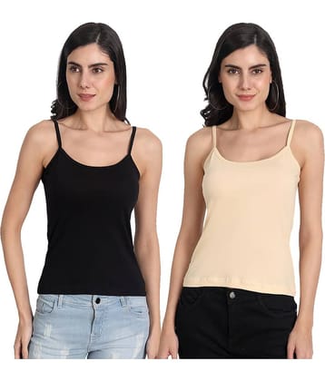 AIMLY Cotton Camisoles - Beige Pack of 2