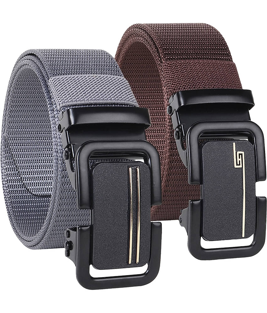 SILKSHOPPING - Multicolor Nylon Men's Casual Belt ( Pack of 2 )