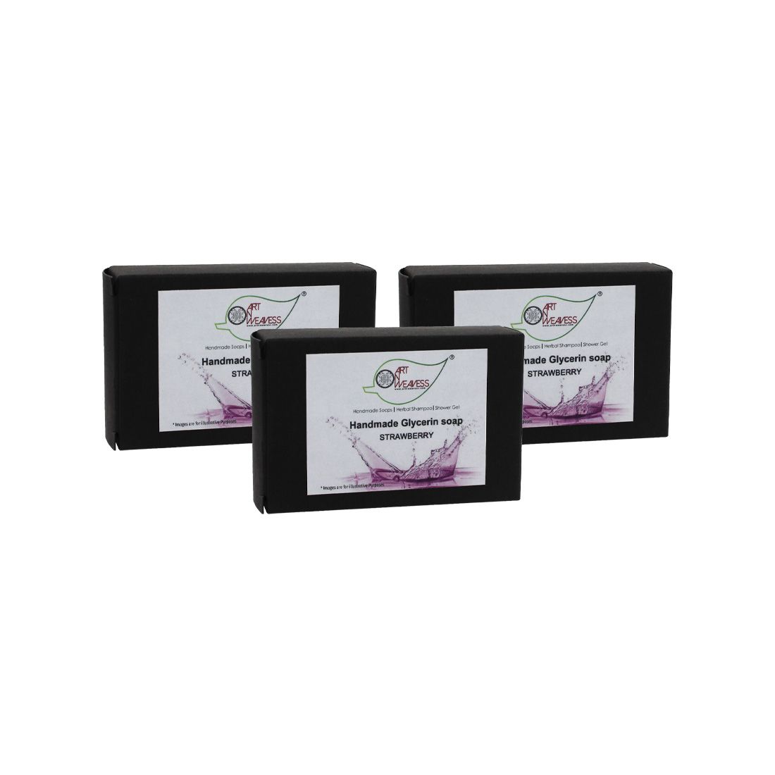 Artnweavess Strawberry Glycerin Soap, 100 gm - Pack of 3