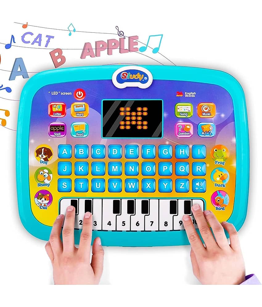 Educational Learning Kids Laptop Tablet Computer Plus Piano with led Screen Music Fun Toy Activities for Kids Toddlers (Age 1- 6 Year Old) to Learn Alphabet ABC/Numbers/Words