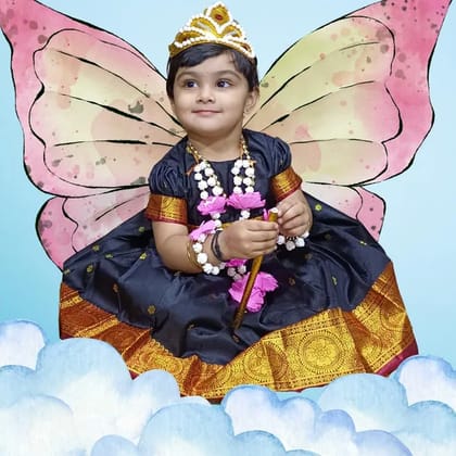 Mom And Me Girls Satin Frock (0-3 Months) | Soft Premium Fabric | Festive Wear