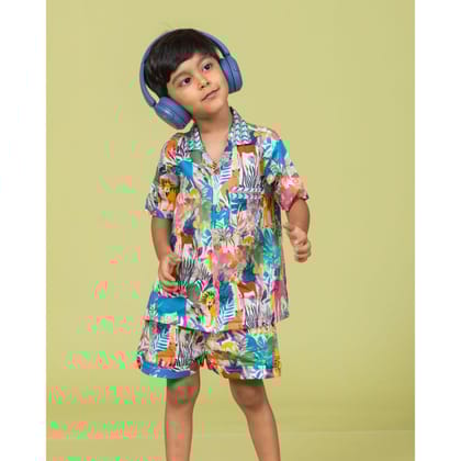 Boys Cotton Shirt & Shorts Set | Whimsical Forest-0-6M
