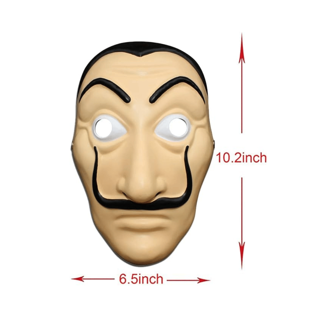 Money Heist Mask  "La Casa" Salvador Dal? Face Mask For Cosplay, Party, Theme Play, Role Play, Halloween Mask -(Pack of 4)
