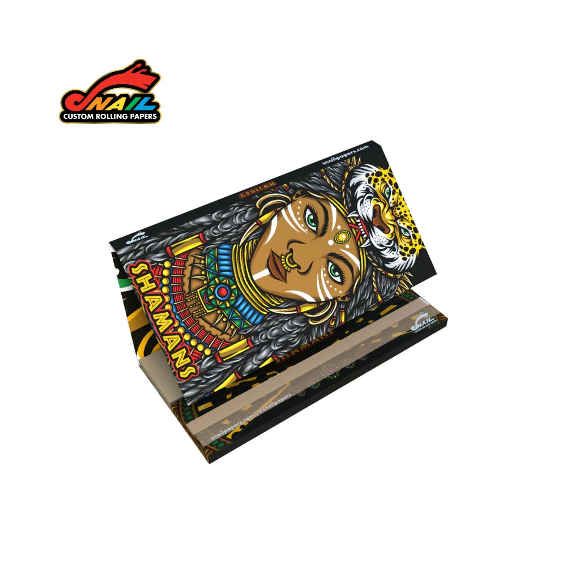 SNAIL King Size Rolling Papers with Tips - Shamans Collection-AFRICAN
