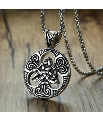 Thrillz Silver Chain For Men Stainless Steel Retro Silver Chain Pendant For Men Boys Stylish Pendant Mens Jewellery
