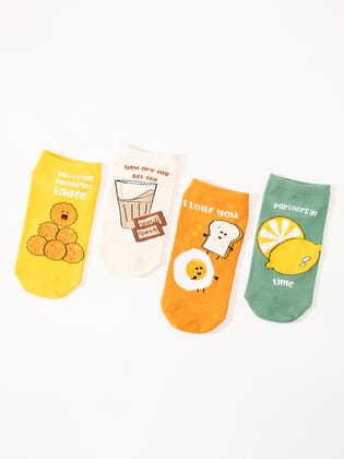 Thela Gaadi Eat Love Repeat Socks (Pack of 4 Pairs)