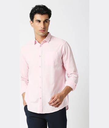 HJ HASASI 100% Cotton Slim Fit Solids Full Sleeves Men's Casual Shirt - Pink ( Pack of 1 )