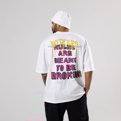 Colorful NO-RULES Oversized T-Shirts: White: Clean Minimalist Chic-S / Cotton / White