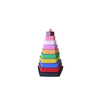 Wooden Multicolor Stacker Pentagonal