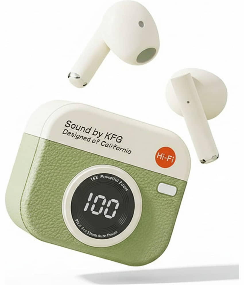 VERONIC Q86 Aura TWS Earbuds with Digital Display, BT 5.49+ENC for Clear Calling, Low Latency Gaming Wireless Headphone, 36 Hours Play, Immersive Sound, Touch Control, IPX4 & Voice Assistance.