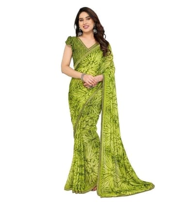 Women's Georgette Printed Saree with Unstitched Blouse 5.5Mtr (Mehendi Green) Women's Georgette Printed Saree with Unstitched Blouse 5.5Mtr (Mehendi Green)