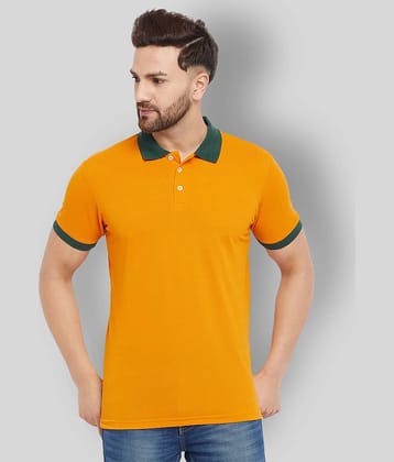 The Million Club Pack of 1 Cotton Blend Regular Fit Solid Half Sleeves Men's Polo T Shirt ( Mustard )