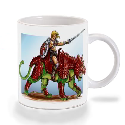 Multicolor He Man And Tiger Armor Ceramic Mug