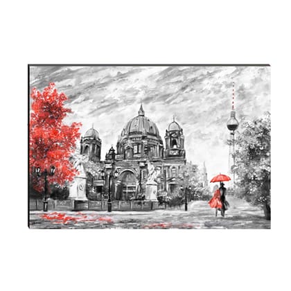 6MM MDF Artistic Europe Street View Satin Matt Texture UV Art Painting