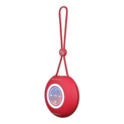 ZEBRONICS County 6 Portable Bluetooth Speaker, 3 Watts, Upto 12 Hours Playback, BTv5.3 | TWS, Multicolour LED, Call Function, Compact Design, Carry Loop (Red)