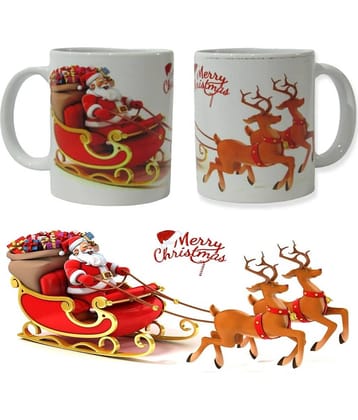 thriftkart Santa Claus Mug Ceramic Coffee Mug 1 Pcs 325 mL