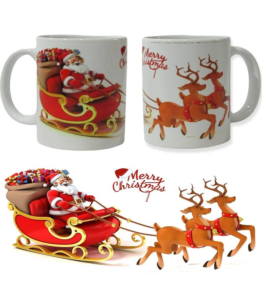 thriftkart Santa Claus Mug Ceramic Coffee Mug 1 Pcs 325 mL