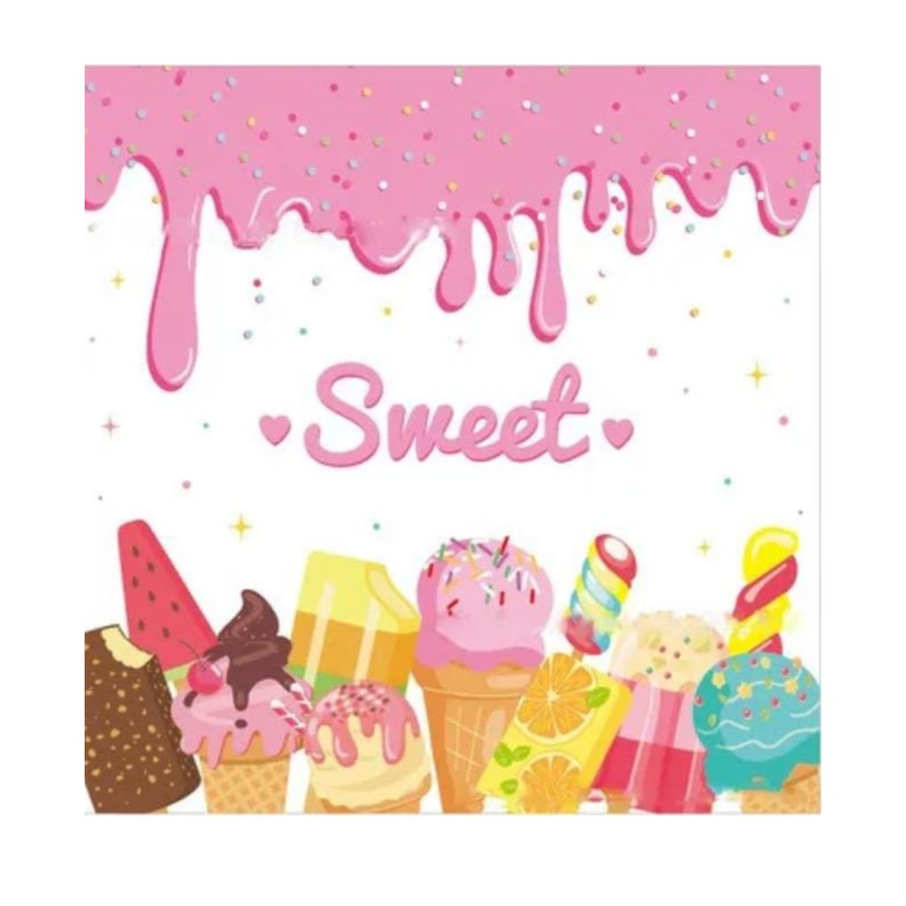Candyland Party Tableware-Ice Cream Birthday Paper Napkins,Candy Party Table Decorations for Girls -Pack of 20 - Party and Festive Needs | Buy online on ZillyBuy