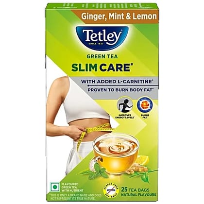 Tetley Slim Care Ginger, Mint & Lemon Green Tea, 42.5 g (25 Bags x 1.7 g each)