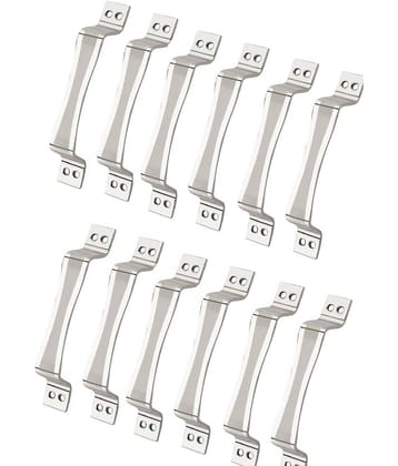 ONMAX Stainless Steel 6 Inches Handle for Home & Kitchen Doors/Cabinet/Window C-Cut type Pack of 12 (6 Inch, Satin Silver) DHSS06C-CUT