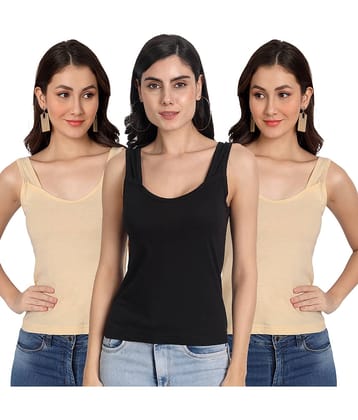 AIMLY Cotton Camisoles - Black Pack of 3