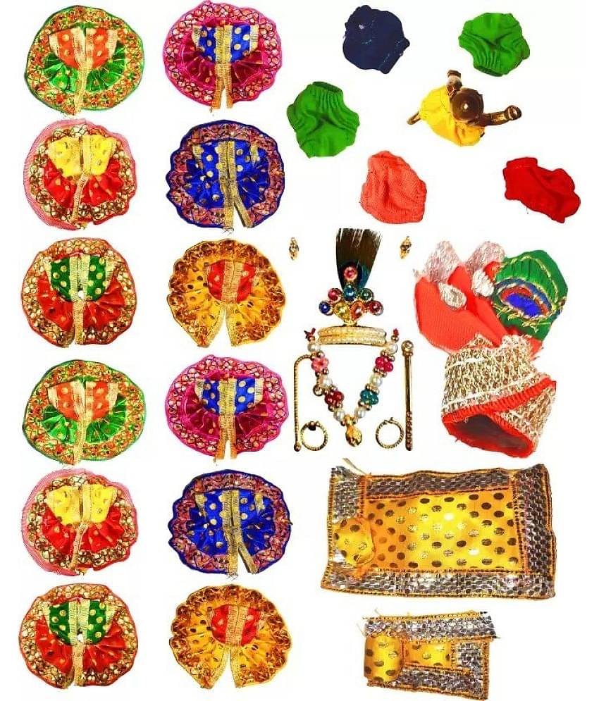 Lootnixx Laddu Gopal Multicolor Cotton Dress ( Pack of 1 )