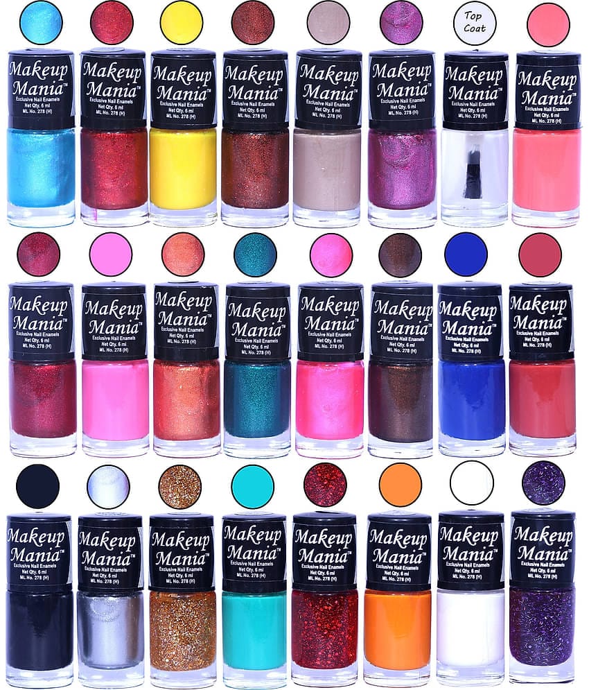 Makeup Mania Nail Polish Set of 24 Pcs, Nail Paint of 6ml each x 24 Pcs, MultiColor Set 90-94 (Combo of 24 Pcs)