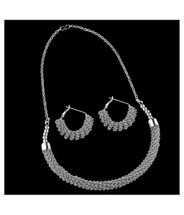 Silver Shine Alloy Silver Contemporary Contemporary/Fashion Antique Necklaces Set - Silver