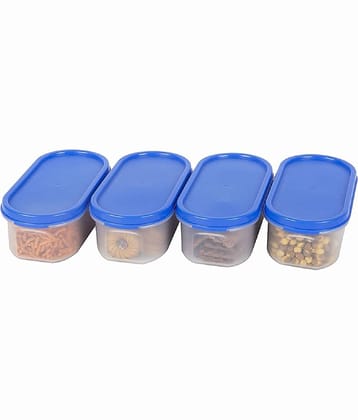 Analog Kitchenware Dal/Grocery/Pulse Polyproplene Navy Blue Food Container ( Set of 4 )