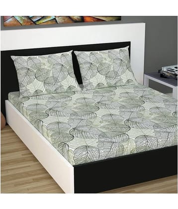 DIVINE CASA Cotton King Bedsheet ( Green )
