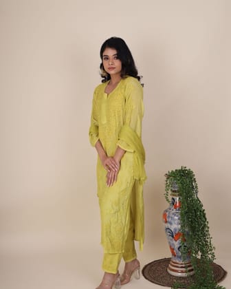 Experience comfort and style with our Lime Green kurta  set
