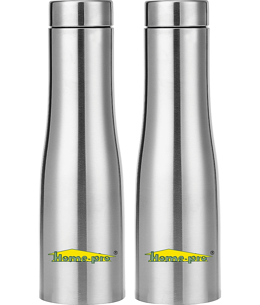 HomePro - Silver Water Bottle 1000 mL ( Set of 2 )