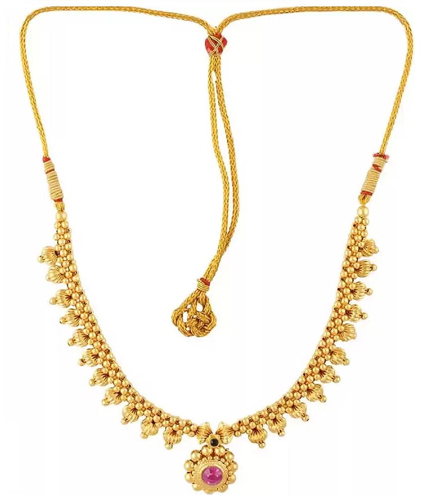 HEER COLLECTION - Gold Pearls Necklace ( Pack of 1 )