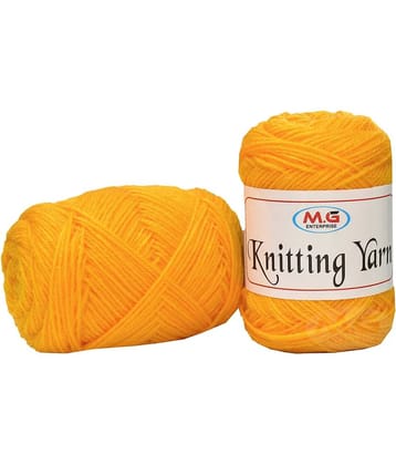 100% Acrylic Wool  Yellow 100 gms - Art-AGJ
