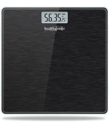 Healthgenie Electronic Digital Weighing Machine Bathroom Personal Weighing Scale-Brushed Black