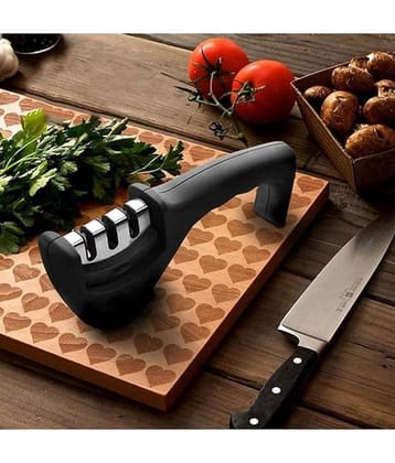 Shopeleven Black Iron Knife Sharpner Blade Length 5 cm ( Pack of 1 )
