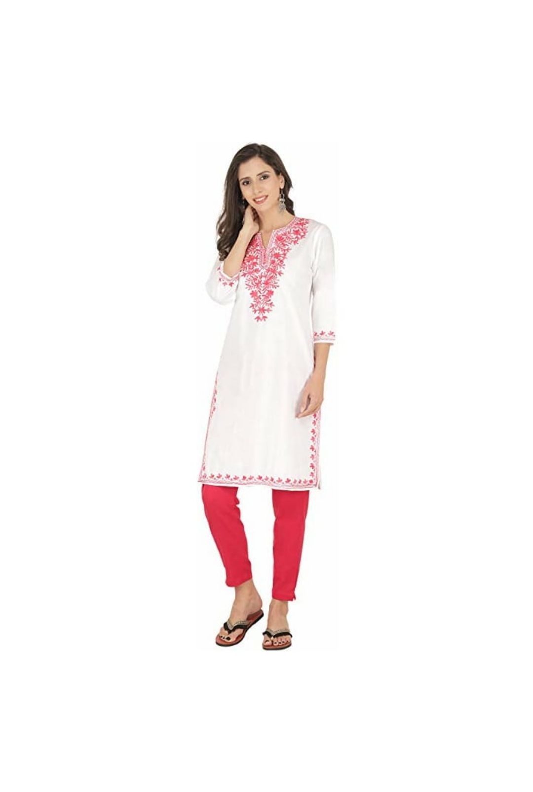 White Cotton Kurti- Size XL