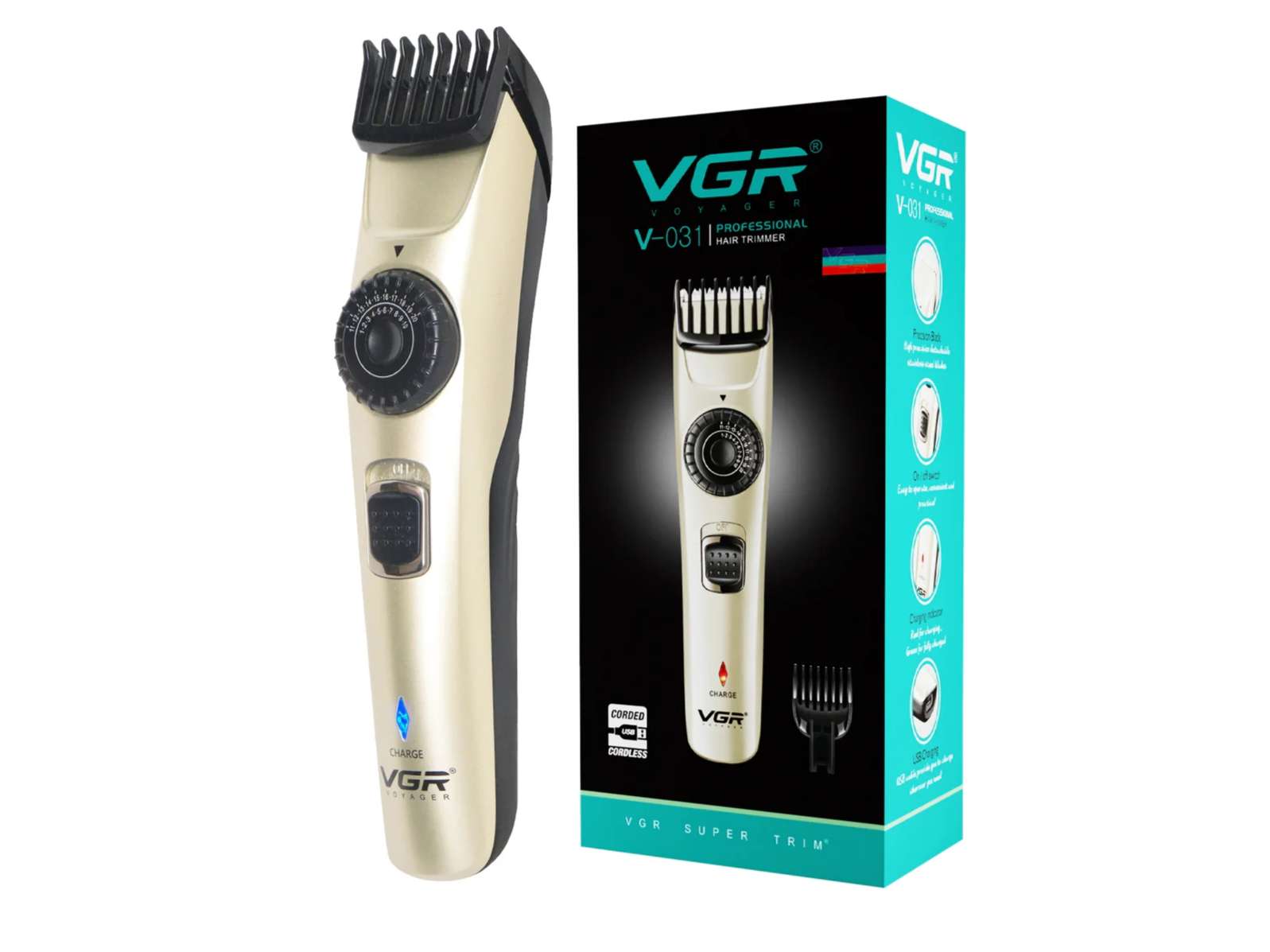 VGR V-031 Hair Trimmer For Men, Silver